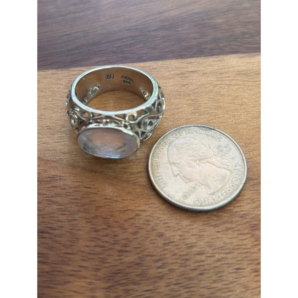 Nicky Butler Sterling Silver Rose Quartz Ring Size 8 - Picture 7 of 7